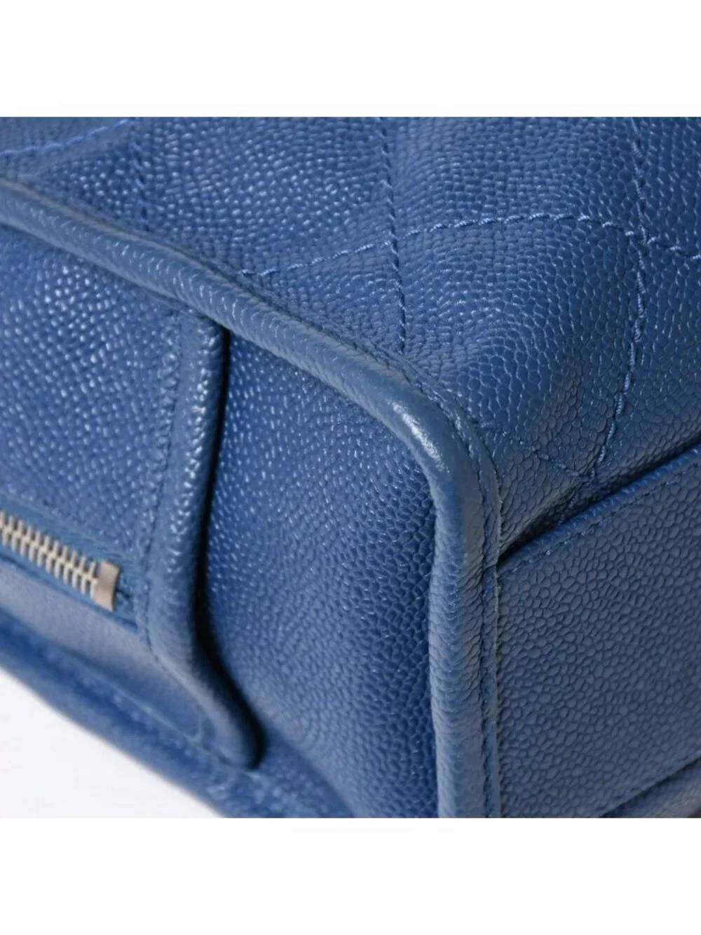 Chanel Deauville Line Chain Shoulder Bag CC Logo Caviar Leather Blue